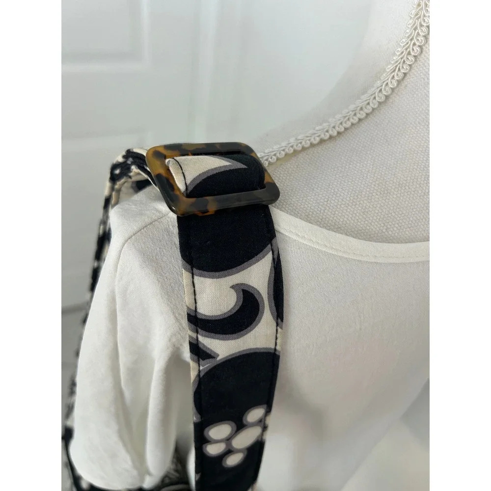 Vera Bradley Night and Day Quilted Floral Shoulder Bag Black White Crossbody